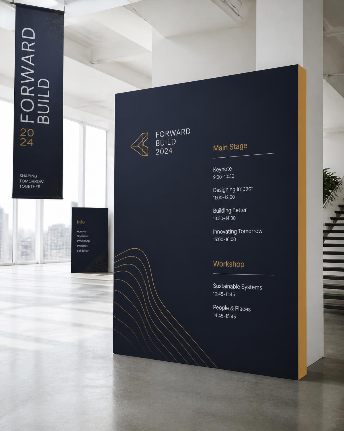 Signage and wayfinding for a two-day conference
